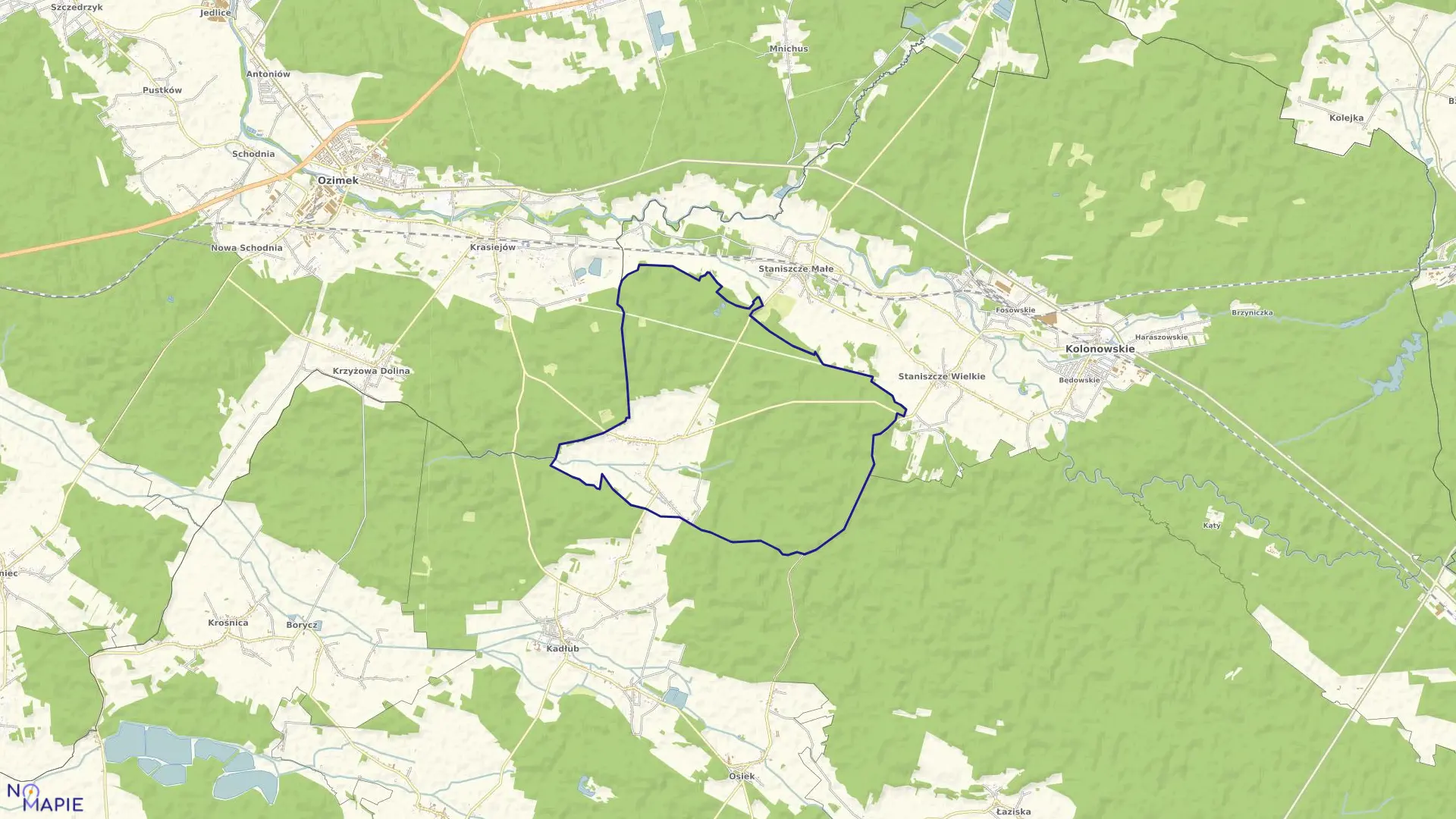 Mapa obrębu SPÓROK w gminie Kolonowskie