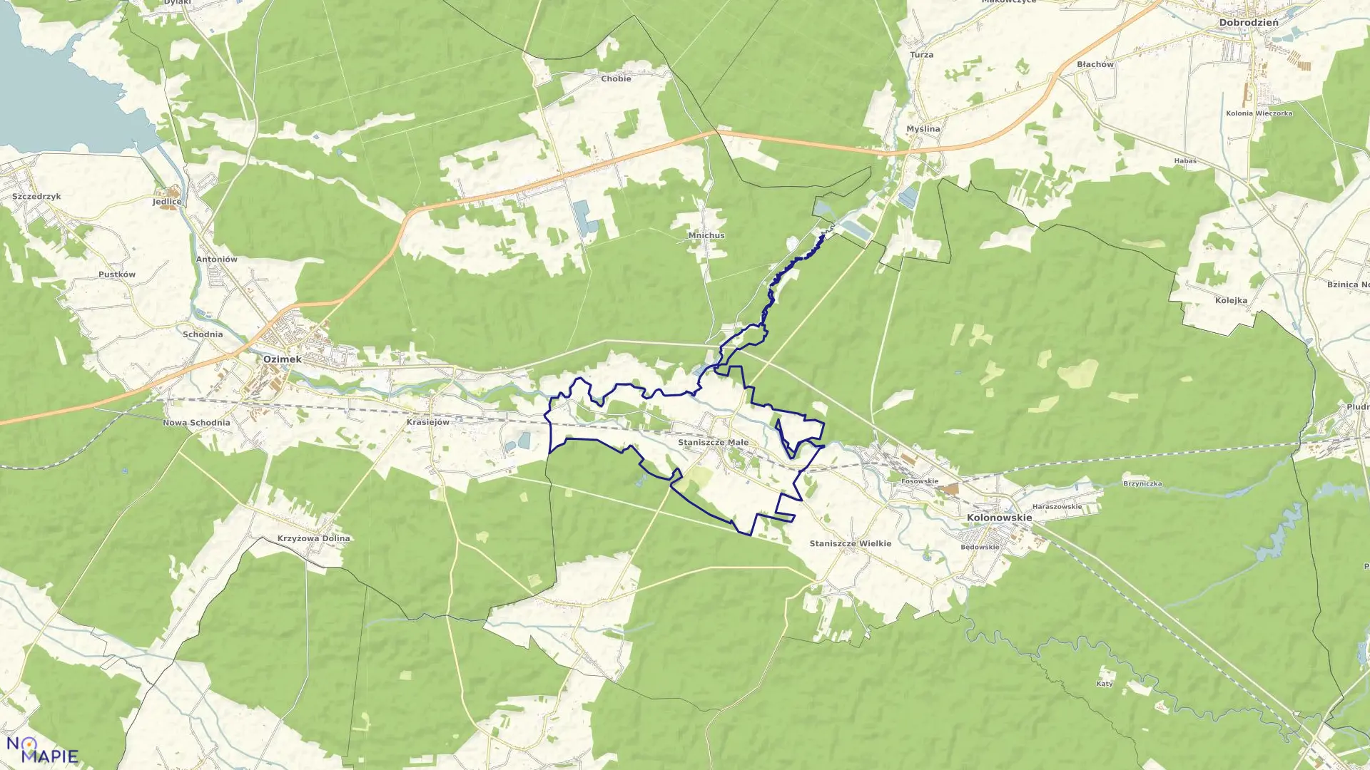 Mapa obrębu STANISZCZE MAŁE w gminie Kolonowskie