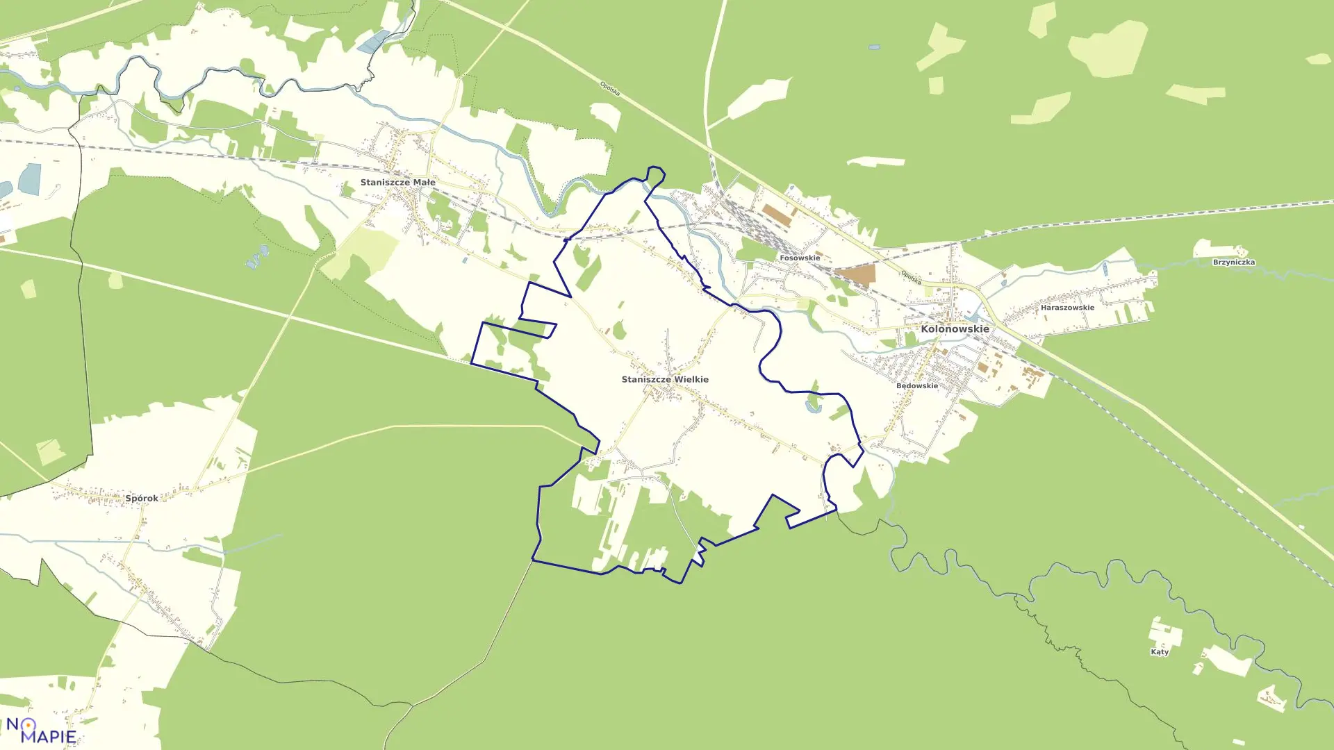 Mapa obrębu STANISZCZE WIELKIE w gminie Kolonowskie